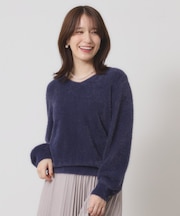 【手洗い可】ラメフェザーヤーンニット