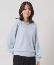 【手洗い可】ラメフェザーヤーンニット