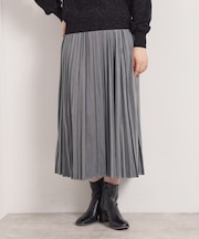 【手洗い可/ウエストゴム】フェイクスエードプリーツスカート