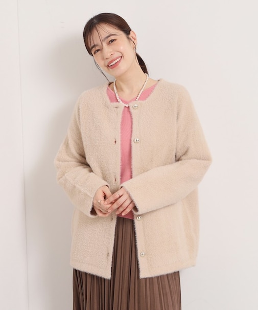 【手洗い可】フェザーWフェイスコーディガン