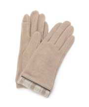 【手洗い可】チェック切替保湿生地グローブ