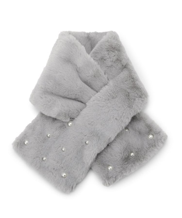 ランダムパール調フェイクファーマフラー