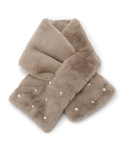 ランダムパール調フェイクファーマフラー