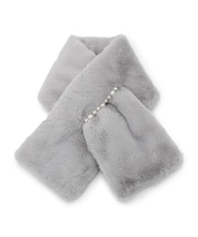 連パール調フェイクファーマフラー