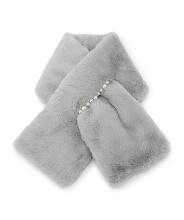 連パール調フェイクファーマフラー