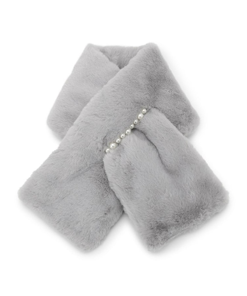 連パール調フェイクファーマフラー