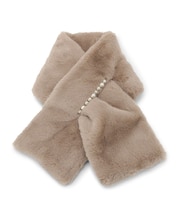 連パール調フェイクファーマフラー