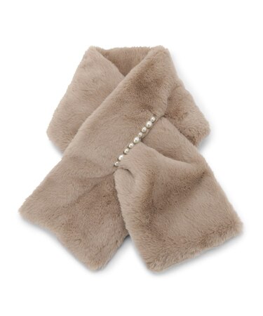 連パール調フェイクファーマフラー