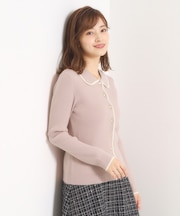 【手洗い可】配色衿リブニット