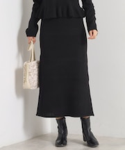 【手洗い可/セットアップ可】柄編みニットスカート