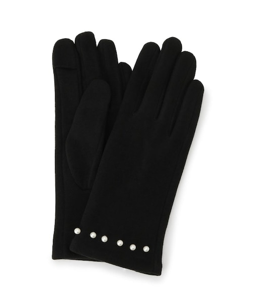 【手洗い可】フェイクパール付きジャージグローブ