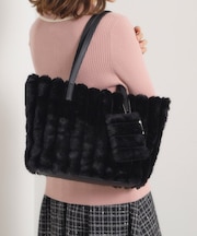 ポーチ付フェイクファートート