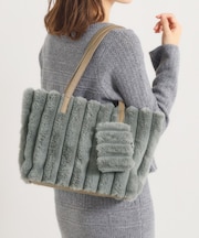 ポーチ付フェイクファートート