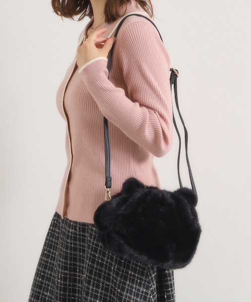 猫フェイクファーミニショルダー