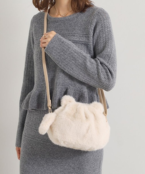 猫フェイクファーミニショルダー