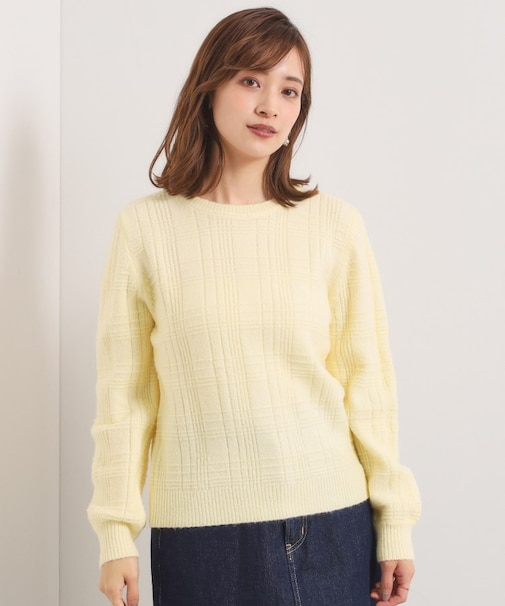 【手洗い可】ラメチェックニット