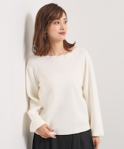 【手洗い可】スカラップパール調ラメニット