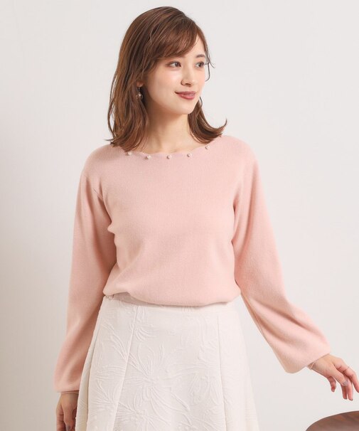 【手洗い可】スカラップパール調ラメニット