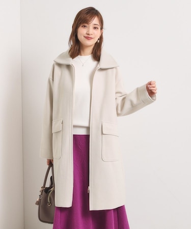 裏リブ衿付きコート