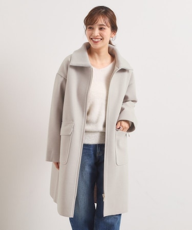 裏リブ衿付きコート
