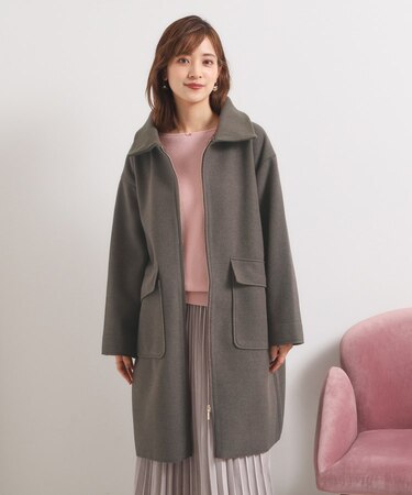 裏リブ衿付きコート