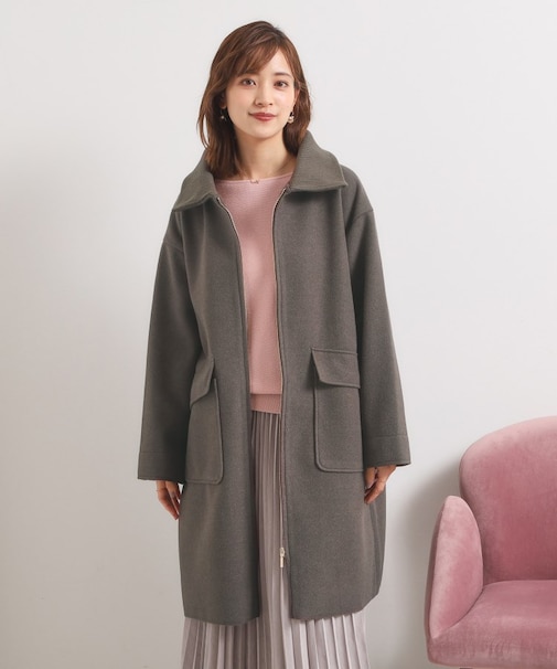 裏リブ衿付きコート