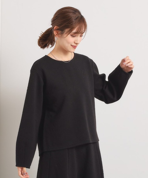 【洗濯機OK/セットアップ可】花柄ジャカードトップス