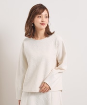 【洗濯機OK／セットアップ可】花柄ジャカードトップス