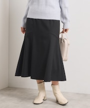 【手洗い可/ウエストゴム】ヘリンボーンマーメイドスカート