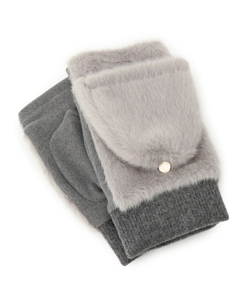 ファーかぶせミトン