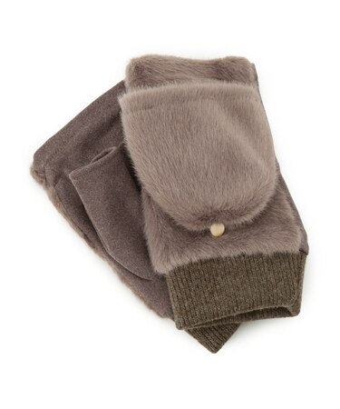 ファーかぶせミトン