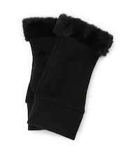 部分ファー指切りグローブ