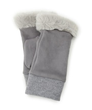 部分ファー指切りグローブ