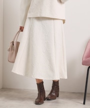 【手洗い可／セットアップ可】花柄ジャカードスカート