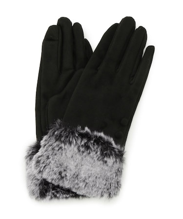 【手洗い可】ツートンファースエードグローブ