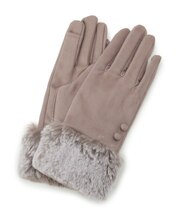 【手洗い可】ツートンファースエードグローブ