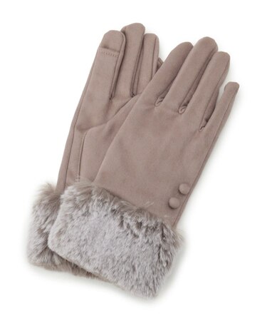 【手洗い可】ツートンファースエードグローブ