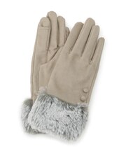 【手洗い可】ツートンファースエードグローブ