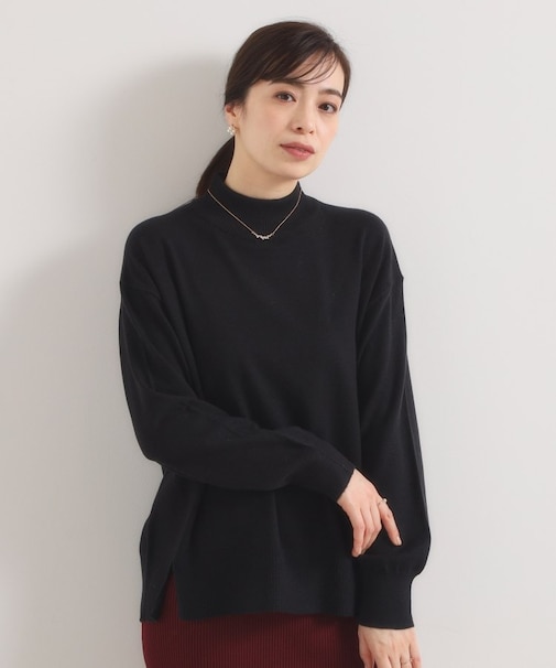 【静電気防止／手洗い可】クリーミータッチハイネックニット