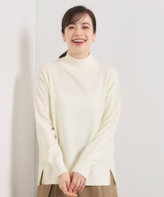 【静電気防止/手洗い可】クリーミータッチハイネックニット