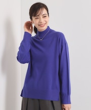【静電気防止／手洗い可】クリーミータッチハイネックニット