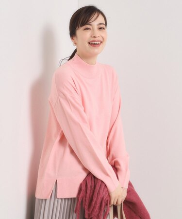 【静電気防止／手洗い可】クリーミータッチハイネックニット