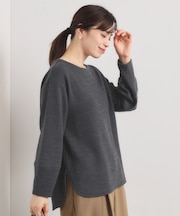 【洗濯機OK】ラウンドヘム起毛リブプルオーバー