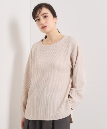 【洗濯機OK】ラウンドヘム起毛リブプルオーバー