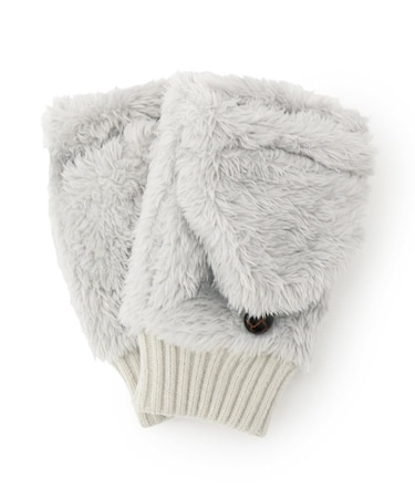【手洗い可】ボアフード付きミトン