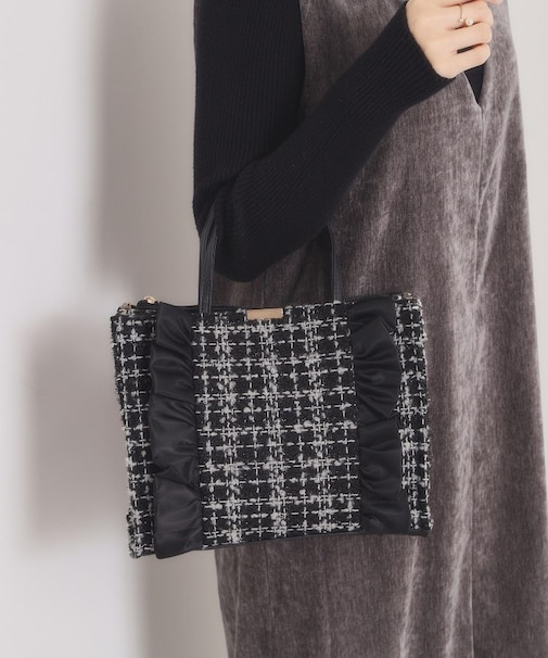 フリルツイードミニトート