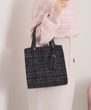 ツイードタッセルミニトート