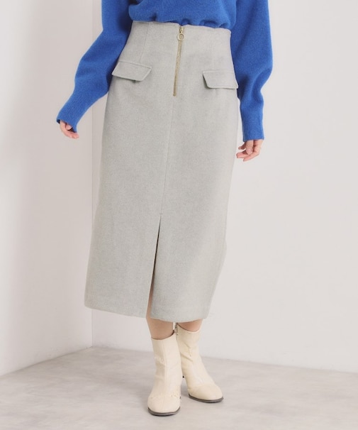 【ウエストゴム】シャギーモッサタイトスカート