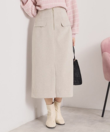 【ウエストゴム】シャギーモッサタイトスカート