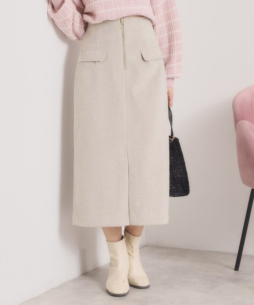 【ウエストゴム】シャギーモッサタイトスカート